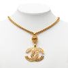 Chanel Gold Plated CC Filigree Ball Pendant Necklace Secondhand