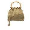 Miu Miu Laser Cut Suede Bamboo Top Handle Bag Secondhand
