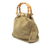Miu Miu Laser Cut Suede Bamboo Top Handle Bag Secondhand