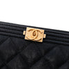 Chanel Quilted Caviar Boy O Case Zip Clutch Secondhand
