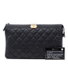 Chanel Quilted Caviar Boy O Case Zip Clutch Secondhand