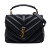 Saint Laurent Medium Chevron Calfskin and Suede Monogram College Bag Secondhand