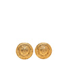 Chanel CC Gold Plated Crest Clip On Earrings Secondhand