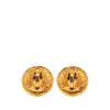 Chanel CC Gold Plated Crest Clip On Earrings Secondhand