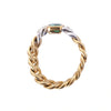 Vintage Two-Tone Gold Emerald & Diamond Flexible Chain Ring - '70s