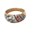 Vintage 18K Yellow Gold Multicolor Gemstone & Blue Enamel Bombé Ring 