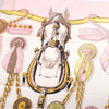 Secondhand Hermès “Frontaux Et Cocardes” Pink & Ivory Silk Carré 90 Scarf By Caty Latham