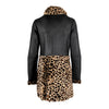 Secondhand Moschino Cheap and Chic Leather Coat with Leopard Printed Fur 