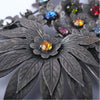Secondhand Vintage Floral Brooch with Multicolour Crystals - '70s