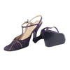 Second Hand Prada Purple Suede T-Strap Pumps
