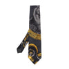 Gianni Versace Dark Grey Printed Silk Tie - '90s Second hand