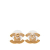 Chanel CC Gold Plated Bullet Back Earrings Secondhand
