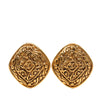 Chanel CC Gold Plated Diamond Clip On Earrings Secondhand