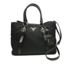 Prada Soft Calf Trimmed Tessuto Satchel Secondhand