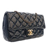 Chanel Paris Salzburg Medium Patent and Goatskin CC Eyelet Flap Secondhand