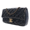 Chanel Paris Salzburg Medium Patent and Goatskin CC Eyelet Flap Secondhand