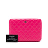 Chanel Large Quilted Lambskin Zip Around Organizer Clutch Secondhand
