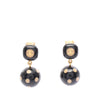 Chanel CC Resin and Gold Plated Polka Dot Dangle Clip On Earrings Secondhand