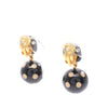 Chanel CC Resin and Gold Plated Polka Dot Dangle Clip On Earrings Secondhand