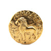 Secondhand Chanel Gold Plated CC Round Lion Brooch