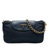 Prada Saffiano Trimmed Tessuto Chain Crossbody Secondhand