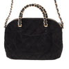 Chanel Quilted Velvet Coco Clutch With Chain Secondhand