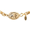 Chanel CC Gold Plated Oval Medallion Pendant Double Chain Necklace Secondhand