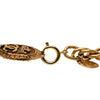 Chanel CC Gold Plated Oval Medallion Pendant Double Chain Necklace Secondhand