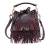 Saint Laurent Small Calfskin Emmanuelle Fringe Bucket Bag Secondhand