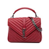 Saint Laurent Medium Quilted Chevron Sheepskin College Satchel Secondhand