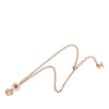 Chanel CC Gold Plated Faux Pearl Flower and Strass Heart Pendant Necklace Secondhand