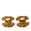 Chanel CC Gold Plated Quilted Clip On Earrings Secondhand