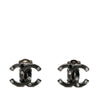 Chanel CC Brass Strass Lacquered Clip On Earrings Secondhand