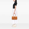 Miu Miu Large Shearling Trimmed Calfskin Logo Beau Shoulder Bag Secondhand