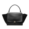 Celine Large Drummed Calfskin and Suede Trapeze Satchel Secondhand