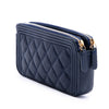 Chanel Quilted Caviar Boy Double Zip Wallet On Chain Secondhand