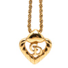 Dior Gold Plated CD Logo Heart Pendant Necklace Secondhand