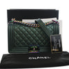 Secondhand Chanel Old Medium Quilted Iridescent Goatskin Rainbow Hardware Boy Flap