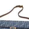 Fendi Denim Effect FF Jacquard Wallet On Chain Baguette Secondhand