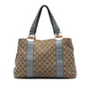 Secondhand Gucci Medium GG Canvas Bamboo Libeccio Tote