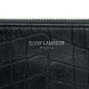 Saint Laurent Croc Embossed Leather Clutch Secondhand