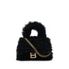 Balenciaga Mini Shearling Hourglass Top Handle Bag Secondhand