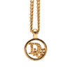 Dior Gold Plated Logo Pendant Necklace Secondhand
