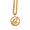 Dior Gold Plated Logo Pendant Necklace Secondhand