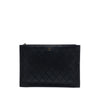 Chanel Large Quilted Stitched Calfskin Zip Pouch Secondhand