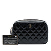 Chanel CC Quilted Patent Cosmetic Pouch Secondhand