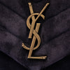 Saint Laurent Medium Matelasse Suede Monogram LouLou Shoulder Bag Secondhand