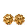 Chanel Gold Plated Faux Pearl Flower Clip On Earrings Secondhand