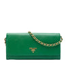Prada Saffiano Lux Wallet On Chain Secondhand