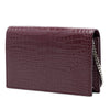 Saint Laurent Croc Embossed Leather Monogram Kate Tassel Wallet on Chain Secondhand